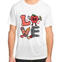 Love Valentines Day Apple Retro School Prek Teacher Adult ChromaSoft Performance T-Shirt