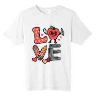 Love Valentines Day Apple Retro School Prek Teacher Tall Fusion ChromaSoft Performance T-Shirt