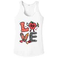 Love Valentines Day Apple Retro School Prek Teacher Ladies PosiCharge Competitor Racerback Tank