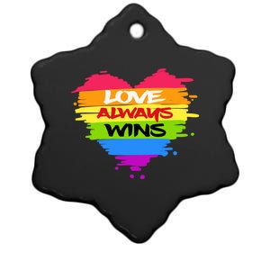 Lgbtq Valentines Day Love Always Wins Gift Ceramic Star Ornament