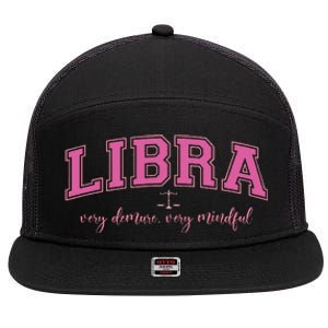 Libra Very Demure Very Mindful Zodiac Astrology Birthday 7 Panel Mesh Trucker Snapback Hat