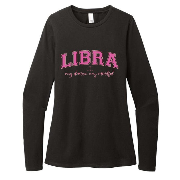 Libra Very Demure Very Mindful Zodiac Astrology Birthday Womens CVC Long Sleeve Shirt