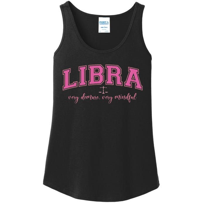 Libra Very Demure Very Mindful Zodiac Astrology Birthday Ladies Essential Tank