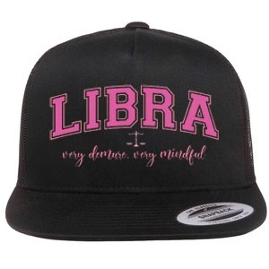 Libra Very Demure Very Mindful Zodiac Astrology Birthday Flat Bill Trucker Hat