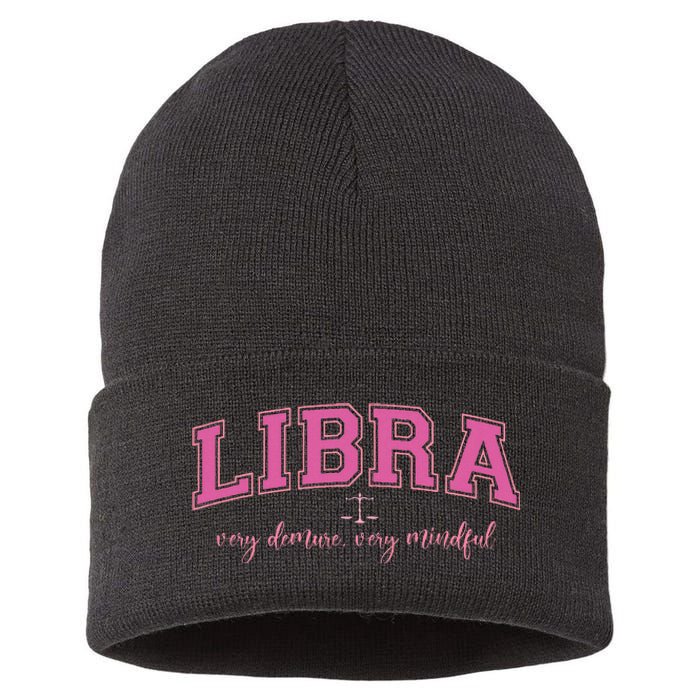 Libra Very Demure Very Mindful Zodiac Astrology Birthday Sustainable Knit Beanie