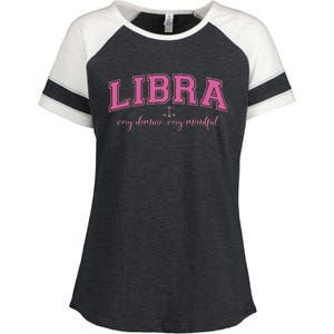 Libra Very Demure Very Mindful Zodiac Astrology Birthday Enza Ladies Jersey Colorblock Tee