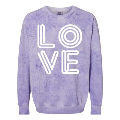 Love Valentines Day Word Logo Colorblast Crewneck Sweatshirt