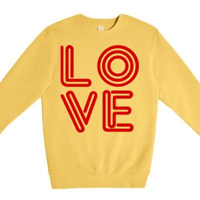 Love Valentines Day Word Logo Premium Crewneck Sweatshirt