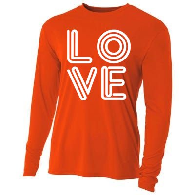 Love Valentines Day Word Logo Cooling Performance Long Sleeve Crew