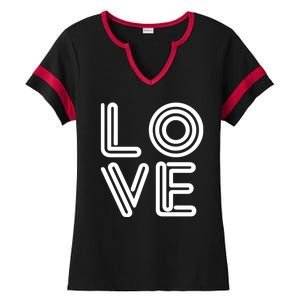 Love Valentines Day Word Logo Ladies Halftime Notch Neck Tee