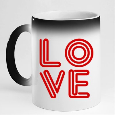 Love Valentines Day Word Logo 11oz Black Color Changing Mug