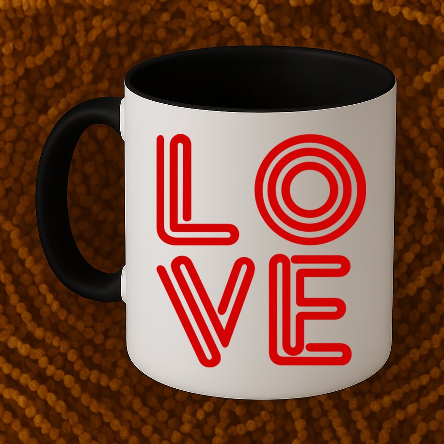Love Valentines Day Word Logo Mug