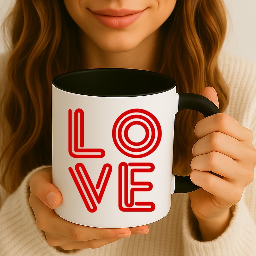 Love Valentines Day Word Logo Mug