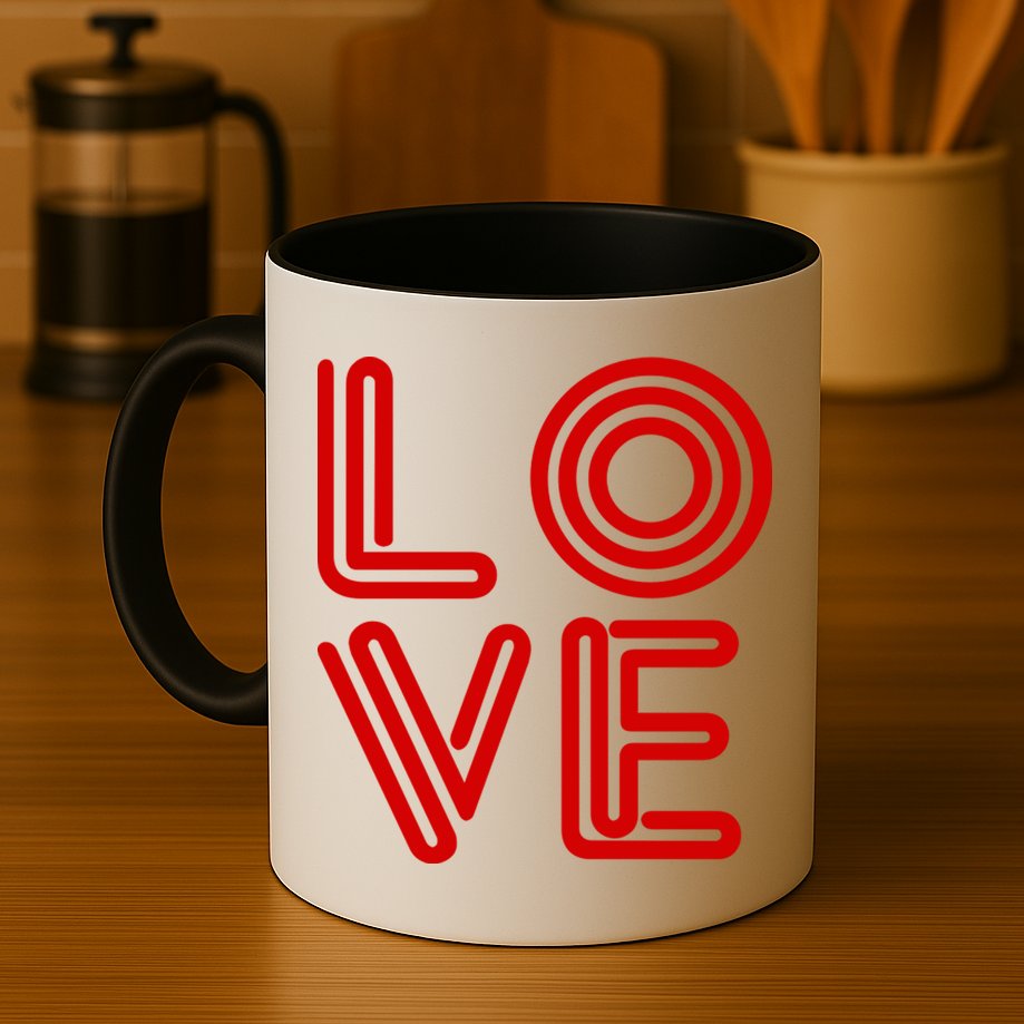 Love Valentines Day Word Logo Mug