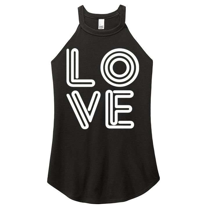 Love Valentines Day Word Logo Women's Perfect Tri Rocker Tank