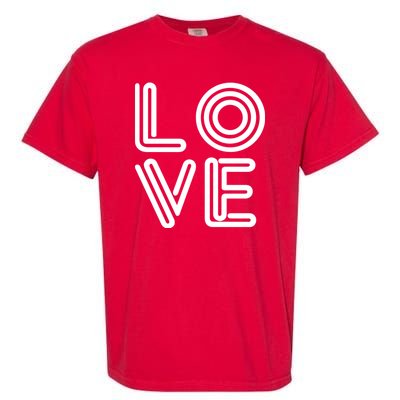 Love Valentines Day Word Logo Garment-Dyed Heavyweight T-Shirt