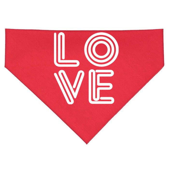 Love Valentines Day Word Logo USA-Made Doggie Bandana