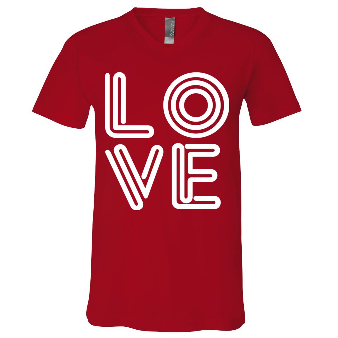 Love Valentines Day Word Logo V-Neck T-Shirt