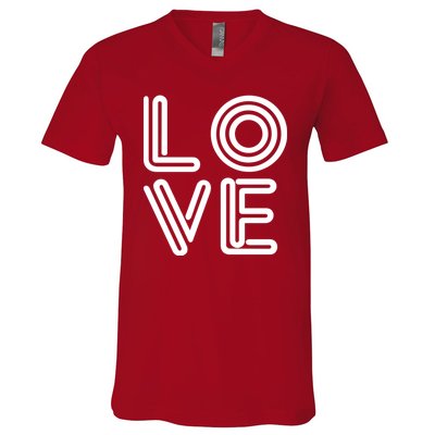 Love Valentines Day Word Logo V-Neck T-Shirt