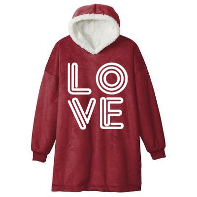 Love Valentines Day Word Logo Hooded Wearable Blanket