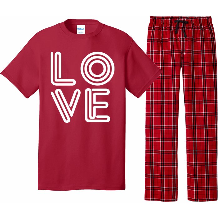 Love Valentines Day Word Logo Pajama Set