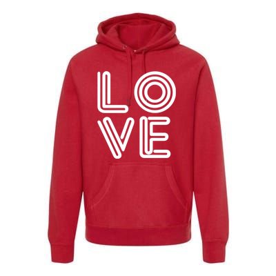 Love Valentines Day Word Logo Premium Hoodie