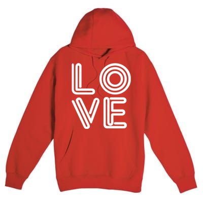 Love Valentines Day Word Logo Premium Pullover Hoodie