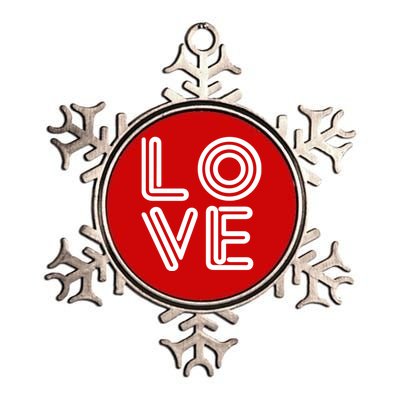 Love Valentines Day Word Logo Metallic Star Ornament