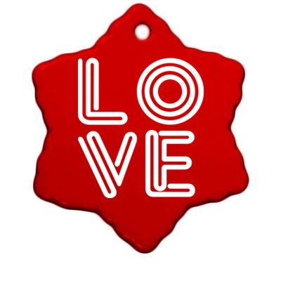 Love Valentines Day Word Logo Ceramic Star Ornament