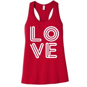 Love Valentines Day Word Logo Women's Racerback Tank