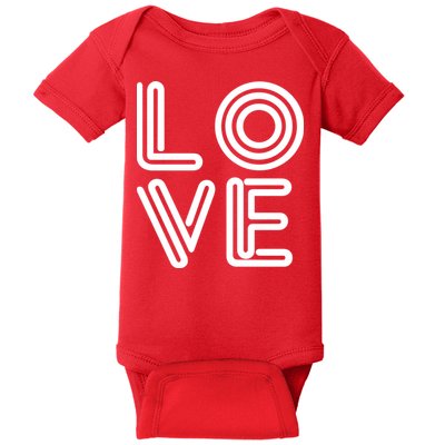 Love Valentines Day Word Logo Baby Bodysuit