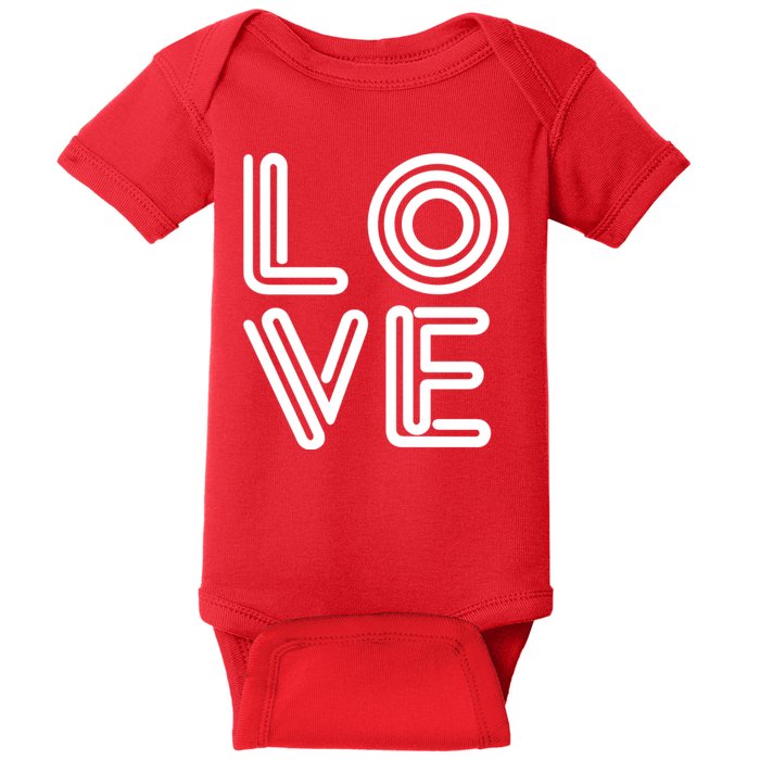 Love Valentines Day Word Logo Baby Bodysuit