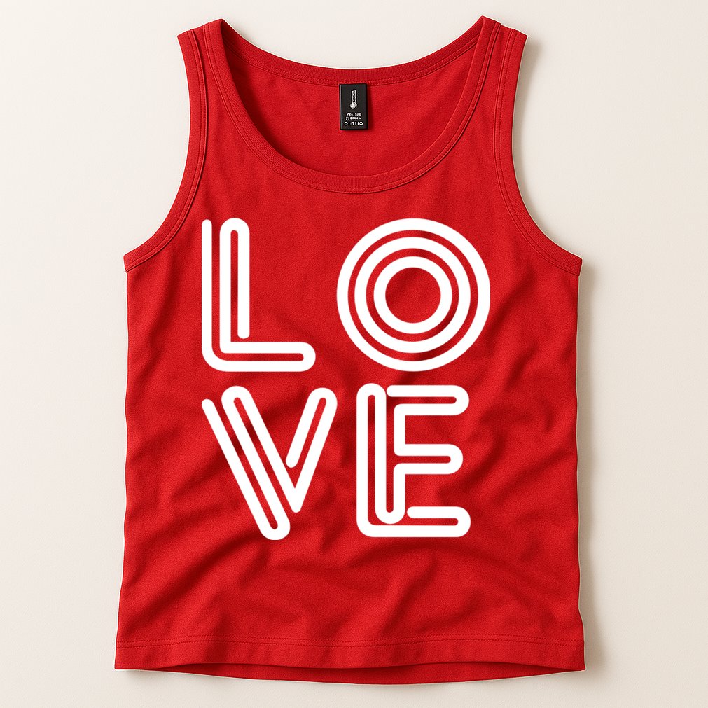 Love Valentines Day Word Logo Tank Top