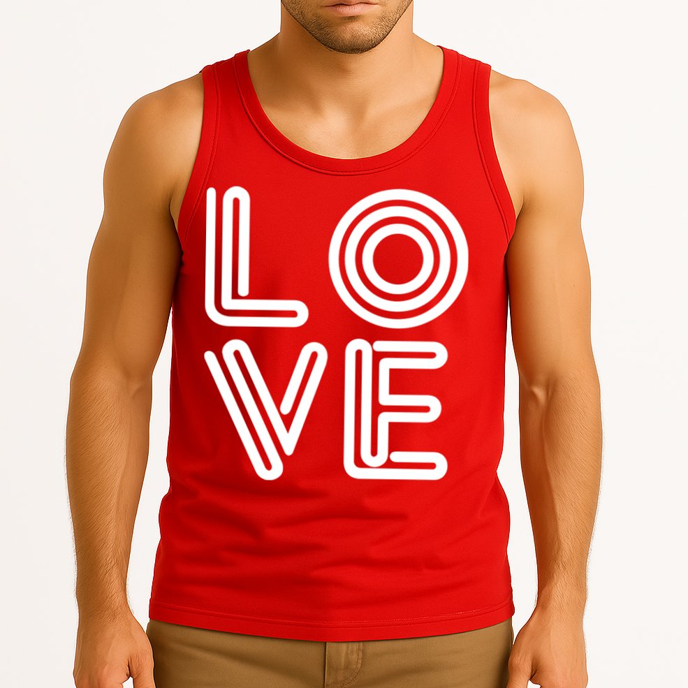 Love Valentines Day Word Logo Tank Top