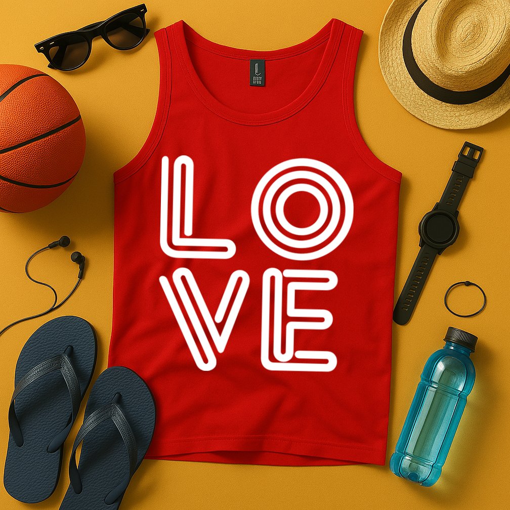 Love Valentines Day Word Logo Tank Top