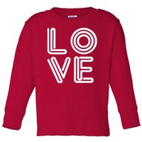 Love Valentines Day Word Logo Toddler Long Sleeve Shirt