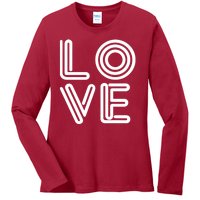 Love Valentines Day Word Logo Ladies Long Sleeve Shirt