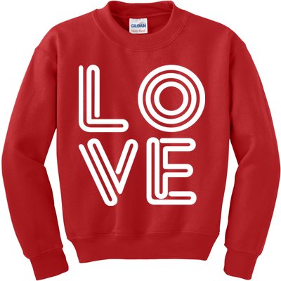 Love Valentines Day Word Logo Kids Sweatshirt