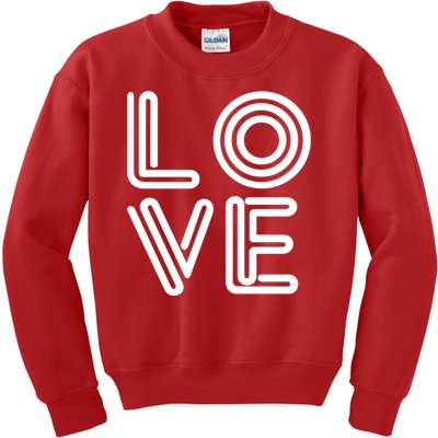 Love Valentines Day Word Logo Kids Sweatshirt