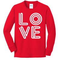 Love Valentines Day Word Logo Kids Long Sleeve Shirt