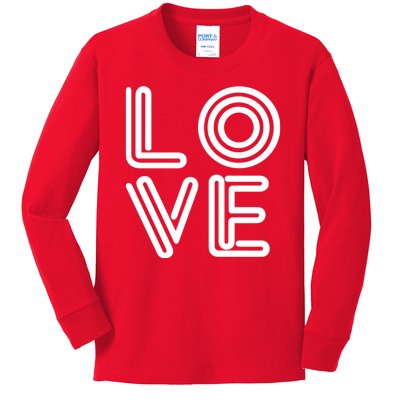 Love Valentines Day Word Logo Kids Long Sleeve Shirt