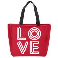 Love Valentines Day Word Logo Zip Tote Bag