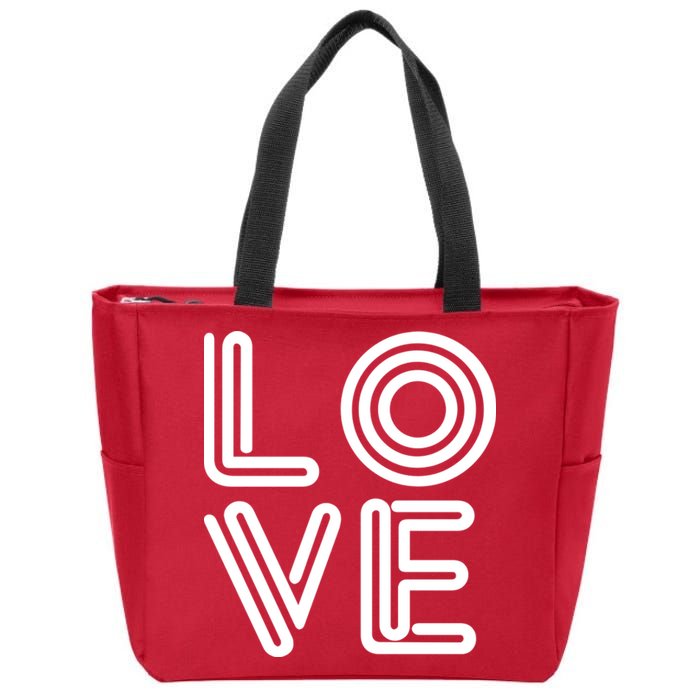 Love Valentines Day Word Logo Zip Tote Bag