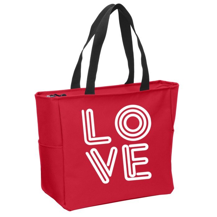 Love Valentines Day Word Logo Zip Tote Bag