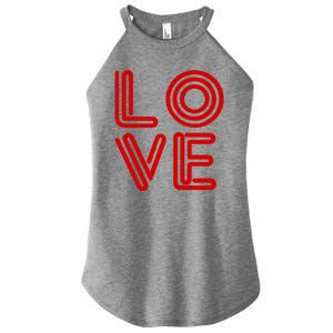 Love Valentines Day Word Logo Women's Perfect Tri Rocker Tank