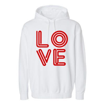 Love Valentines Day Word Logo Garment-Dyed Fleece Hoodie