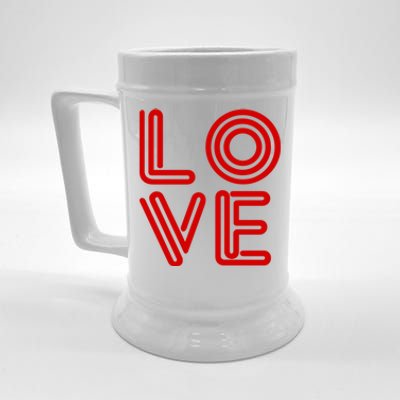 Love Valentines Day Word Logo Beer Stein