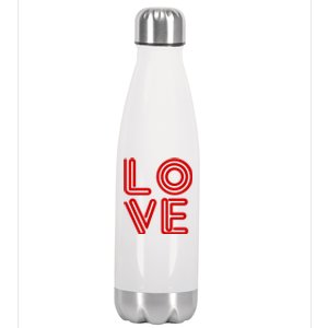 Love Valentines Day Word Logo Stainless Steel Insulated Water Bottle