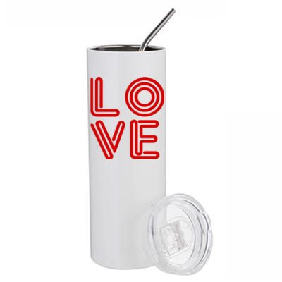 Love Valentines Day Word Logo Stainless Steel Tumbler