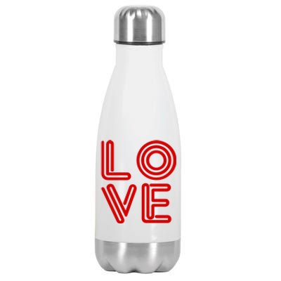 Love Valentines Day Word Logo Stainless Steel Insulated Water Bottle